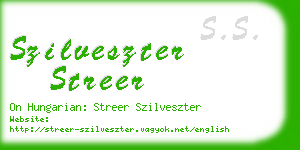 szilveszter streer business card